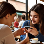 **

Prompt: "A bustling Italian cafe scene. A young woman uses Satispay on her phone to pay for her cappuccino. Friends are dividing the bill seamlessly. Focus on the convenience and modern feel of digital payments in everyday Italian life. Warm, inviting atmosphere."

**